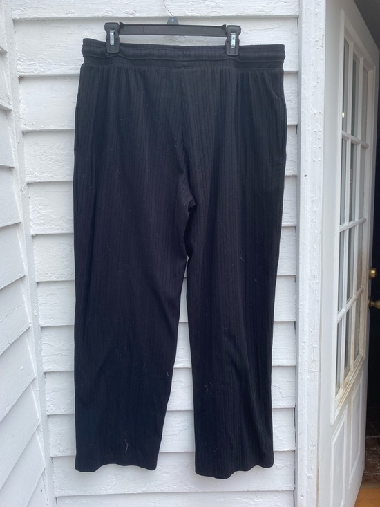 Pro Player Black Ribbed Drawstring Joggers Wide Leg Pants 1X - Picture 3 of 4